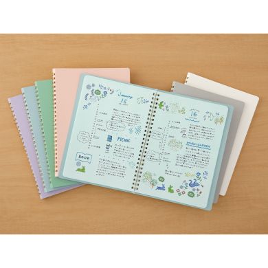 Colour Dot Grid A5 Ring Notebook