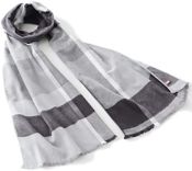 OR005GY Soft Stripes Scarf Grey
