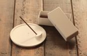 NR005RW Incense Stand Set Round White