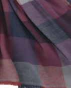OR004PK Block Check Scarf Pink