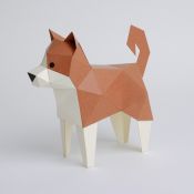 BC001SBR TINY Animals Shiba Inu Brown